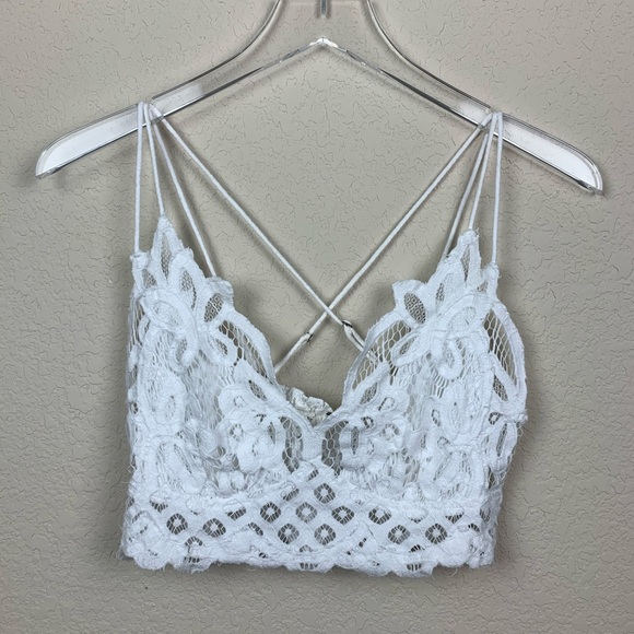 Free People Other - FREE PEOPLE Adella Bralette White Lace Size Large
